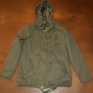 Ambiance Olive Green Utility Jacket Small Military Chest: 35" Anorak Coat Womens
